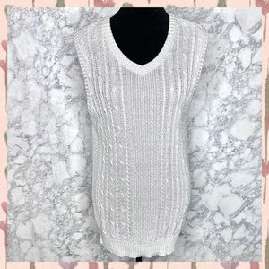 Beverly Hills Polo Club 90s Gray Knit Tunic Sweater Vest Women’s Large Preppy